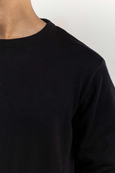 Black Basic Crew Neck Sweater SWT-BFSCN-22-007